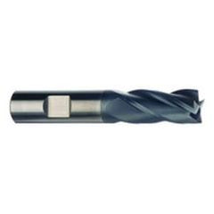 1/2 Dia. x 3 Overall Length 4-Flute .060 C/R Solid Carbide SE End Mill-Round Shank-Center Cut-AlTiN - Sun Tool & Supply