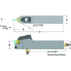 ADDPNN16-4D - 1 x 1" Neutral Toolholder - Sun Tool & Supply