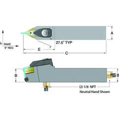 ADDPNN20-4D - 1-1/4 x 1-1/4" Neutral Toolholder - Sun Tool & Supply