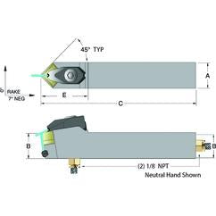 ADSDNN20-4D 1-1/4 x 1-1/4" Neutral Toolholder - Sun Tool & Supply