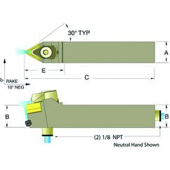 ADTENN20-4D 1-1/4 x 1-1/4" Neutral Toolholder - Sun Tool & Supply