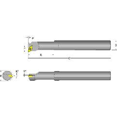 S06M-SDUCL-2 Left Hand 3/8 Shank Indexable Boring Bar - Sun Tool & Supply