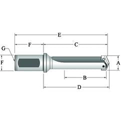 29020S-32FM Flanged T-A® Spade Blade Holder - Straight Flute- Series 2 - Sun Tool & Supply