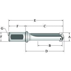 24020S-125F Flanged T-A® Spade Blade Holder - Straight Flute- Series 2 - Sun Tool & Supply