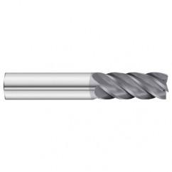 1/2 x 1/2 x 1-1/4 x 3 OAL .030 C/R 5 Flute Carbide End Mill - Round Shank-AlCrN Coated - Sun Tool & Supply