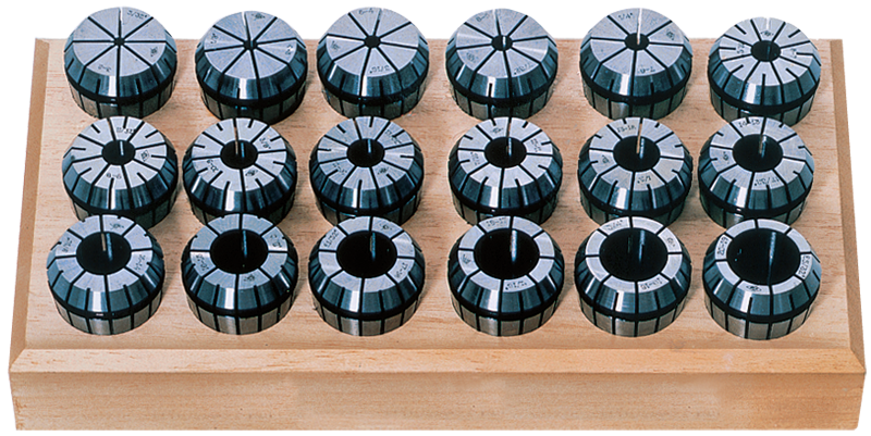 10 Pc. Collet Set - .5mm- 10mm ER16 Style - Round Opening - Sun Tool & Supply