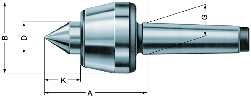 6MT Revolving Tailstock Standard - Live Center - Sun Tool & Supply