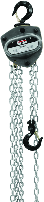 L-100-50WO-15, 1/2 Ton Hand Chain Hoist with 15' Lift & Overload Protection - Sun Tool & Supply