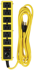 6 Outlet - Black/Yellow - Surge Protector/Circuit Breaker - Sun Tool & Supply