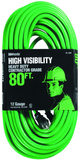 80' Ext. Cord Extra HD 1-Outlet- Neon High Visibility - Sun Tool & Supply