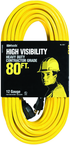 80' Ext. Cord Extra HD 1-Outlet- Neon High Visibility - Sun Tool & Supply