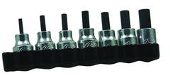 7 Piece - 1/8; 5/32;  3/16; 7/32; 1/4; 5/16 & 3/8" - 3/8" Square Drive - Hex Bit Set - Sun Tool & Supply