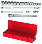 22 Piece - 3/4" Drive - 12 Point-   Socket Set in Metal Box SAE - Sun Tool & Supply