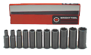 11 Piece - #412 - 3/8 to 1" - 1/2'' Drive - 6 Point - Deep Impact Socket Set - Sun Tool & Supply