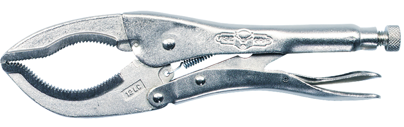 Large Jaw Locking Pliers -- #12LC Plain Grip 0 to 3-1/8'' Capacity 12'' Long - Sun Tool & Supply