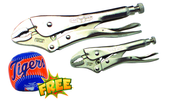 2pc. Chrome Plated Locking Pliers Set with Free Soft Toss Tiger Baseball - Sun Tool & Supply