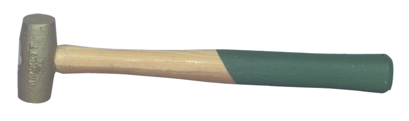 Hackett Brass Brass Hammer -- 2 lb; Hickory Handle; 1-1/4'' Head Diameter - Sun Tool & Supply