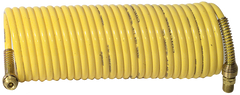 #N38-25A - 3/8 MPT x 25 Feet - Yellow Nylon - 1-Swivel x 1- Rigid Fitting(s) - Recoil Air Hose - Sun Tool & Supply