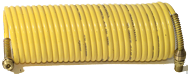 #N38-12A - 3/8 MPT x 12 Feet - Yellow Nylon - 1-Swivel x 1- Rigid Fitting(s) - Recoil Air Hose - Sun Tool & Supply