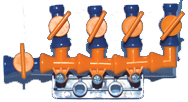 Coolant Hose System Component - 1/4 ID System - 1/4" Total Flow Control Manifold w/5 valves (Pack of 1) - Sun Tool & Supply