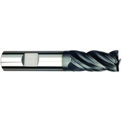 3/8 Dia. x 3 Overall Length 4-Flute Square End Solid Carbide SE End Mill-Weldon Shank-Center Cut-AlCrN-X - Sun Tool & Supply