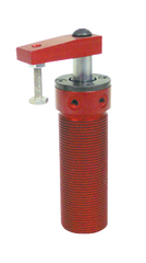 Round Threaded Body Pneumatic Swing Cylinder - #8015 .38'' Vertical Clamp Stroke - With Arm - RH Swing - Sun Tool & Supply