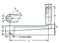 Broached Crank Handle - 3/4'' Hole Diameter; 3-1/4'' Handle Length; 6.3'' Width - Sun Tool & Supply