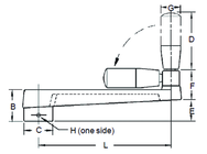 Broached Foldable Crank Handle - 3/4'' Hole Diameter; 3.15'' Handle Length; 6.3'' Width - Sun Tool & Supply