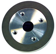 6 x 3/4 x 1-1/4'' - 1/16'' Abrasive Depth - 120 Grit - 1/2 Rim CBN Plate Mounted Wheel - Type 6A2C - Sun Tool & Supply