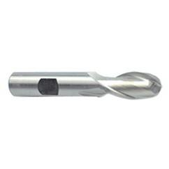 7/8'' Dia. - 4-1/4'' OAL - Uncoated HSS - Ball End SE EM - 2 FL - Sun Tool & Supply