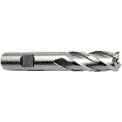 9/16 Dia. x 3-3/8 Overall Length 4-Flute Square End High Speed Steel SE End Mill-Round Shank-Non-Center Cutting-Uncoated - Sun Tool & Supply