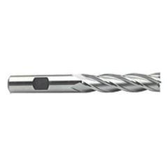 1 Dia. x 6-1/2 Overall Length 4-Flute Square End High Speed Steel SE End Mill-Round Shank-Center Cutting-Uncoated - Sun Tool & Supply