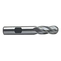 5/16'' Dia. - 2-1/2'' OAL - Uncoated M-42 Cobalt - Ball End SE EM - 4 FL - Sun Tool & Supply