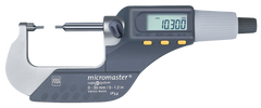 0 - 1.2" / 0 - 30mm Measuring Range - .00005/.001mm Resolution - Friction Thimble - Carbide Face - Electronic Spline Micrometer - Sun Tool & Supply