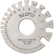 #188 - English Standard: 1 to 36 Gage - Wire Gage - Sun Tool & Supply