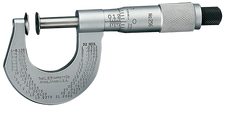 #256MRL-25 -  0 - 25mm Measuring Range - .01mm Graduation - Ratchet Thimble - High Speed Steel Face - Disc Micrometer - Sun Tool & Supply