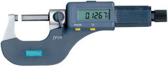 1 - 2" / 25 - 50mm Measuring Range - .00005/.001mm Resolution - Friction Thimble - Carbide Face - Electronic Coolant Proof Outside Micrometer with SPC - Sun Tool & Supply