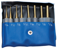 PEC Tools 8 Piece Brass Drive Pin Punch Set -- Includes: 1/16; 3/32; 1/8; 5/32; 3/16; 7/32; 1/4; & 5/16" - Sun Tool & Supply