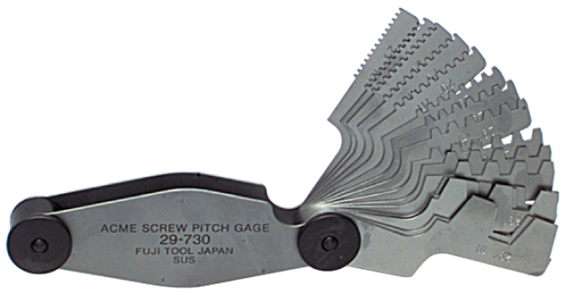 #615-6327 - 16 Leaves - Metric Pitch - Acme Screw Thread Gage - Sun Tool & Supply