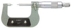 0 - 1'' Measuring Range - .0001 Graduation - Ratchet Thimble - Carbide Face - Spline Micrometer - Sun Tool & Supply