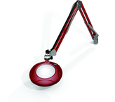 Green-Lite® 5" Blazing Red Round LED Magnifier; 43" Reach; Table Edge Clamp - Sun Tool & Supply