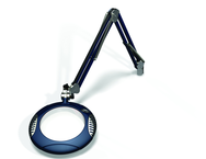 Green-Lite® 7-1/2" Spectra Blue Round LED Magnifier; 43" Reach; Table Edge Clamp - Sun Tool & Supply