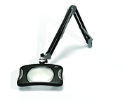 Green-Lite® 7" x 5-1/4"Black Rectangular LED Magnifier; 43" Reach; Table Edge Clamp - Sun Tool & Supply