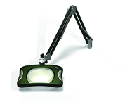 Green-Lite® 7" x 5-1/4"Racing Green Rectangular LED Magnifier; 43" Reach; Table Edge Clamp - Sun Tool & Supply