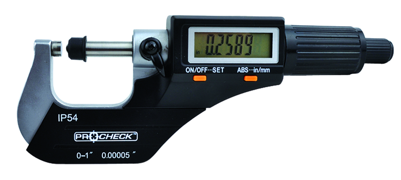 IP54 Electronic Micrometer - 1-2"/50.8mm Range - .00005"/.001mm Resolution - Output S4 Connector - Sun Tool & Supply