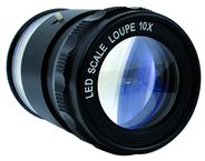 LED 10x Loupe - With inch, mm, Fraction, Angle, Diameter Scale - Plus 9  Reticles - Sun Tool & Supply