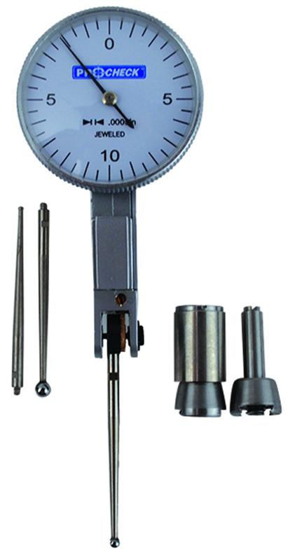 3x1.437" - Long Point - Test Indicator - 0.02/0.0005" White Dial - Sun Tool & Supply