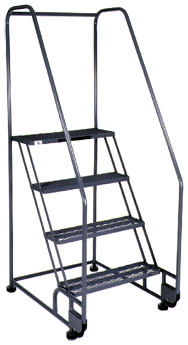 Model 4TR26; 4 Steps; 28 x 37'' Base Size - Tilt-N-Roll Ladder - Sun Tool & Supply