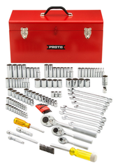 Proto® 1/4", 3/8" & 1/2" Drive 125 Piece Socket Set- 6, 8 & 12 Point w/ box J9975R - Sun Tool & Supply