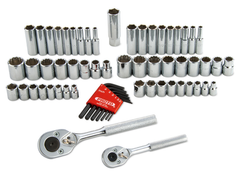 Proto® 1/4" & 3/8" Drive 63 Piece Socket Set- 6 & 12 Point- Tools Only - Sun Tool & Supply